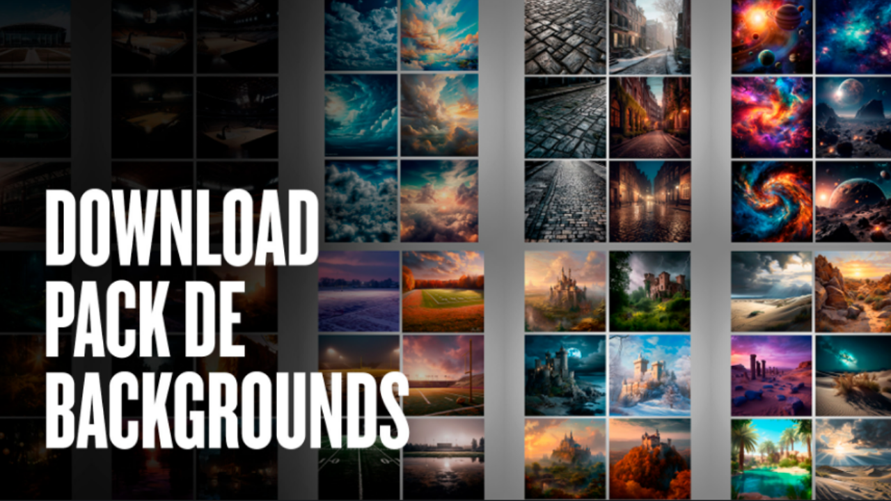 Mockup dos Backgrounds inclusos no pack